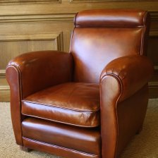 Leather French Club Chair